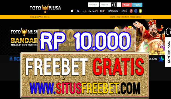 TotoNusa Freebet Gratis Tanpa Deposit Rp 10.000 TotoNusa Freebet Gratis Tanpa Deposit Rp 10.000