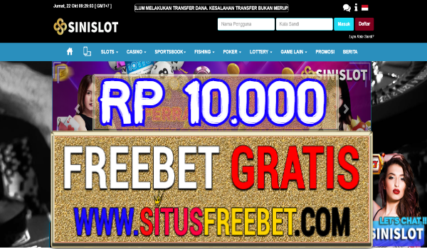 SiniSlot Freebet Gratis Tanpa Deposit Rp 10.000 SiniSlot Freebet Gratis Tanpa Deposit Rp 10.000