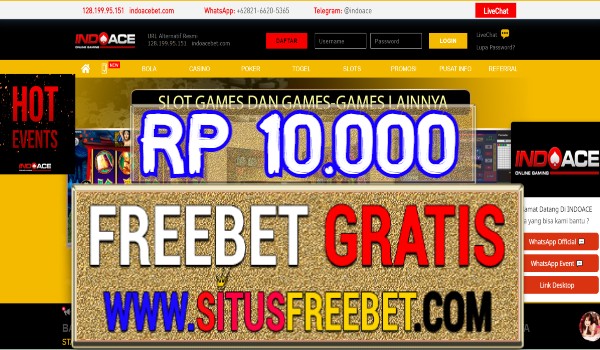 IndoAce Freebet Gratis Tanpa Deposit Rp 10.000 IndoAce Freebet Gratis Tanpa Deposit Rp 10.000