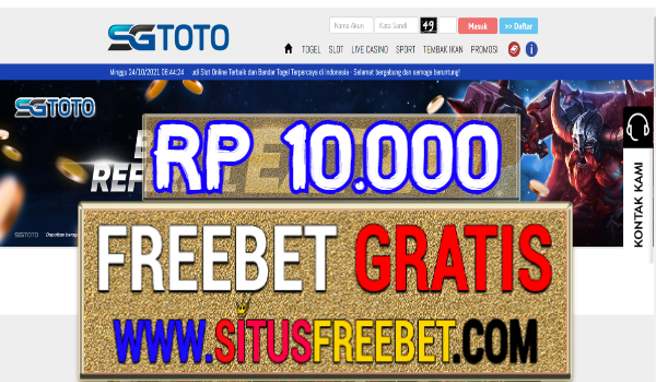 SGToto Freebet Gratis Tanpa Deposit Rp 10.000 SGToto Freebet Gratis Tanpa Deposit Rp 10.000