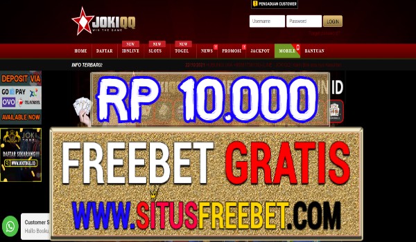 JOKIQQ Freechip Gratis Tanpa Deposit Rp 10.000 JOKIQQ Freechip Gratis Tanpa Deposit Rp 10.000