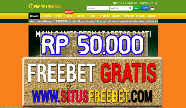 PermataBet88 Freebet Gratis Tanpa Deposit Rp 50.000 PermataBet88 Freebet Gratis Tanpa Deposit Rp 50.000