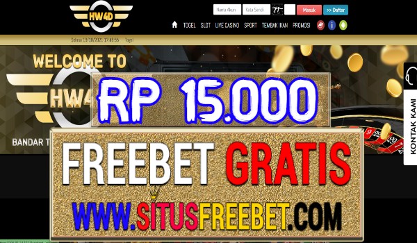 HW4D Freebet Gratis Tanpa Deposit Rp 15.000 HW4D Freebet Gratis Tanpa Deposit Rp 15.000