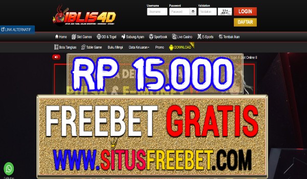 IBLIS4D Freebet Gratis Tanpa Deposit Rp 15.000 IBLIS4D Freebet Gratis Tanpa Deposit Rp 15.000