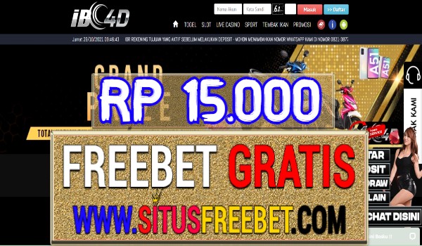 IBC4D Freebet Gratis Tanpa Deposit Rp 15.000 IBC4D Freebet Gratis Tanpa Deposit Rp 15.000