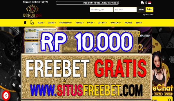 Bonus288 Freebet Gratis Tanpa Deposit Rp 10.000 Bonus288 Freebet Gratis Tanpa Deposit Rp 10.000