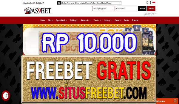 AS9Bet Freebet Gratis Tanpa Deposit Rp 10.000 AS9Bet Freebet Gratis Tanpa Deposit Rp 10.000