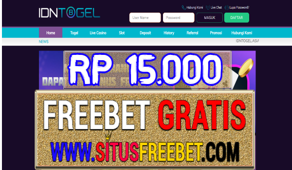 IDNTogel Freebet Gratis Tanpa Deposit Rp 15.000 IDNTogel Freebet Gratis Tanpa Deposit Rp 15.000