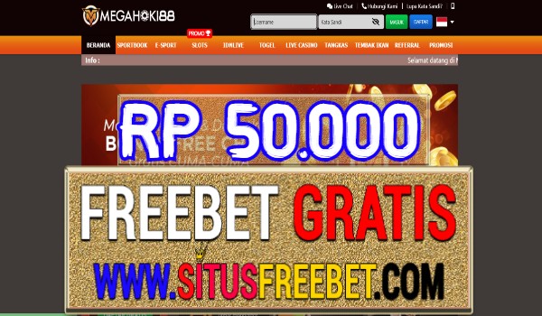 MegaHoki88 Freebet Gratis Tanpa Deposit Rp 50.000 MegaHoki88 Freebet Gratis Tanpa Deposit Rp 50.000
