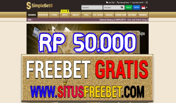 SimpleBet8 Freebet Gratis Tanpa Deposit Rp 50.000 SimpleBet8 Freebet Gratis Tanpa Deposit Rp 50.000