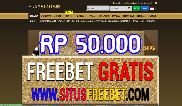 PlaySlots88 Freebet Gratis Tanpa Deposit Rp 50.000 PlaySlots88 Freebet Gratis Tanpa Deposit Rp 50.000
