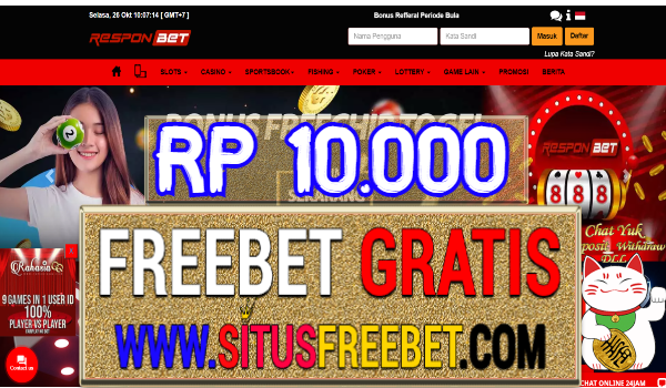 ResponBet Freebet Gratis Tanpa Deposit Rp 10.000 ResponBet Freebet Gratis Tanpa Deposit Rp 10.000
