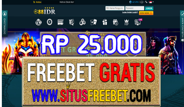 88IDR Freebet Gratis Tanpa Deposit RP 25.000 88IDR Freebet Gratis Tanpa Deposit RP 25.000