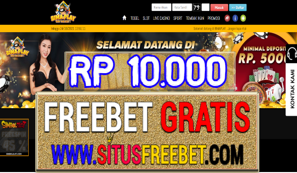 BimaPlay Freebet Gratis Tanpa Deposit Rp 10.000 BimaPlay Freebet Gratis Tanpa Deposit Rp 10.000