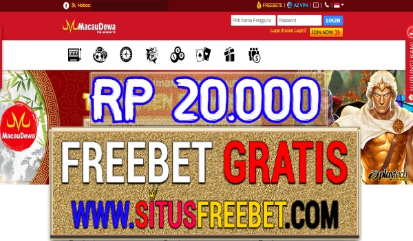 MacauDewa Freebet Gratis Tanpa Deposit Rp 20.000 MacauDewa Freebet Gratis Tanpa Deposit Rp 20.000