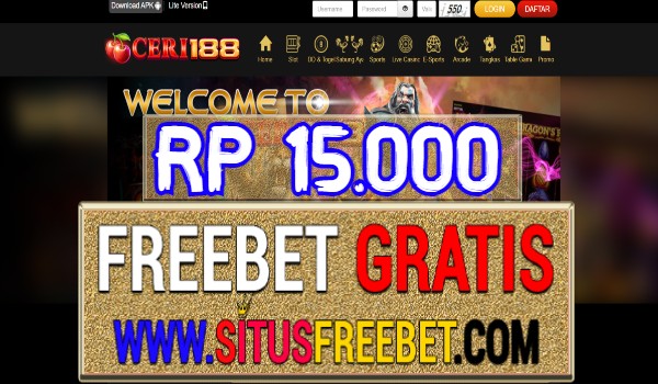 Ceri188 Freebet Gratis Tanpa Deposit Rp 15.000 Ceri188 Freebet Gratis Tanpa Deposit Rp 15.000