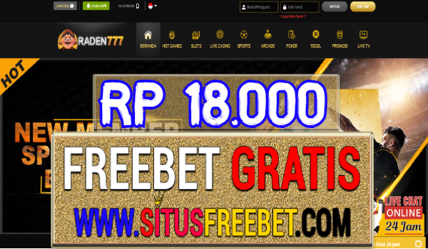 Raden777 Freebet Gratis Tanpa Deposit Rp 18.000 Raden777 Freebet Gratis Tanpa Deposit Rp 18.000