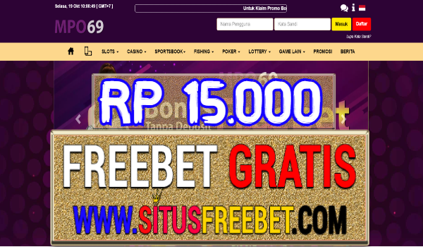 MPO69 Freebet Gratis Tanpa Deposit Rp 15.000 MPO69 Freebet Gratis Tanpa Deposit Rp 15.000