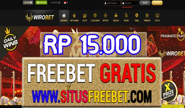 WiroBet Freebet Gratis Tanpa Deposit Rp 15.000 WiroBet Freebet Gratis Tanpa Deposit Rp 15.000