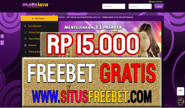 UsahaToto Freebet Gratis Rp 15.000 Tanpa Deposit UsahaToto Freebet Gratis Rp 15.000 Tanpa Deposit