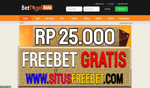 BetTogelAsia Freebet Gratis Rp 25.000 Tanpa Deposit BetTogelAsia Freebet Gratis Rp 25.000 Tanpa Deposit