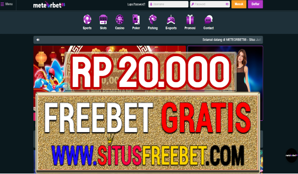MeteorBet88 Freebet Gratis Rp 20.000 Tanpa Deposit MeteorBet88 Freebet Gratis Rp 20.000 Tanpa Deposit