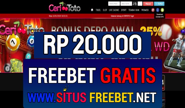 CeriToto Freebet Gratis Rp 20.000 Tanpa Deposit CeriToto Freebet Gratis Rp 20.000 Tanpa Deposit