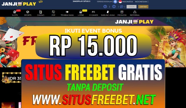 JANJIPLAY Freebet Gratis Rp 15.000 Tanpa Deposit JANJIPLAY Freebet Gratis Rp 15.000 Tanpa Deposit