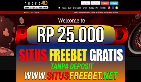 PEDRO4D Freebet Gratis Rp 25.000 Tanpa Deposit PEDRO4D Freebet Gratis Rp 25.000 Tanpa Deposit