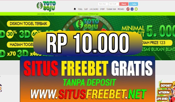 TOTOSOJU Freebet Gratis Rp 10.000 Tanpa Deposit TOTOSOJU Freebet Gratis Rp 10.000 Tanpa Deposit