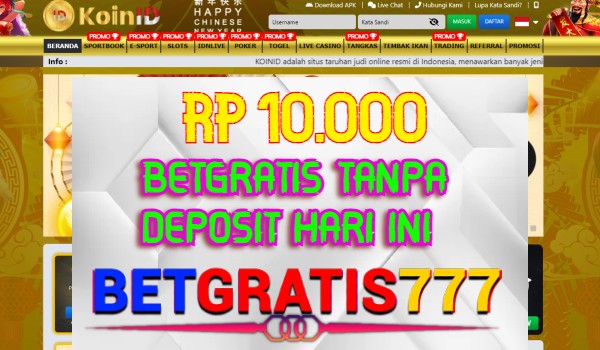 Koinid BetGratis Rp 10.000 Tanpa Deposit Koinid BetGratis Rp 10.000 Tanpa Deposit
