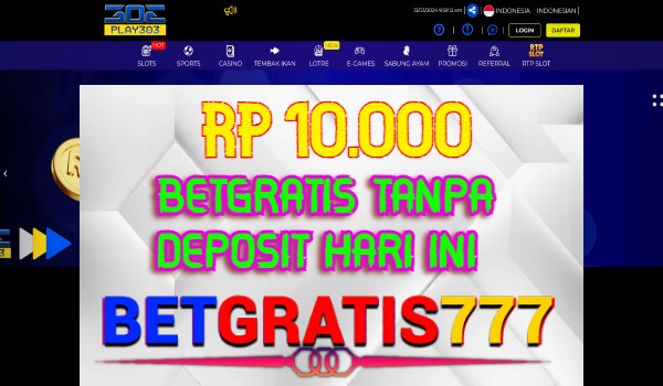 Play303 BetGratis Rp 10.000 Tanpa Deposit Play303 BetGratis Rp 10.000 Tanpa Deposit