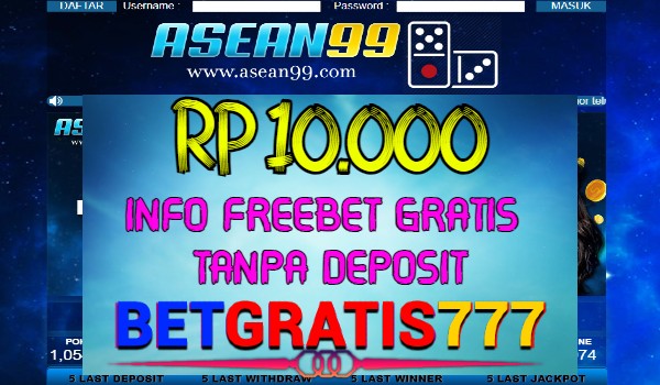 Asean99 BetGratis Rp 10.000 Tanpa Deposit Asean99 BetGratis Rp 10.000 Tanpa Deposit