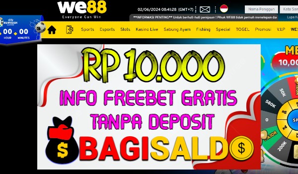 We88 Bagi saldo Rp 10.000 Tanpa Deposit We88 Bagi saldo Rp 10.000 Tanpa Deposit
