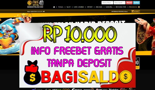 Oke4d Bagi saldo Rp 10.000 Tanpa Deposit Oke4d Bagi saldo Rp 10.000 Tanpa Deposit