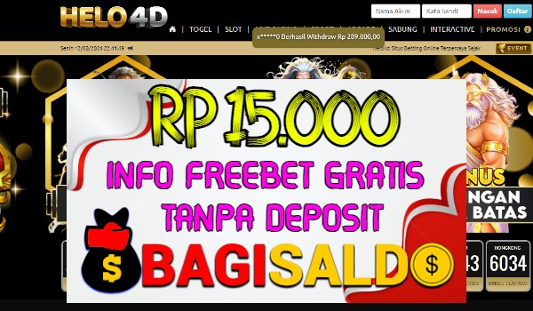 Helo4d Bagi saldo Rp 15.000 Tanpa Deposit Helo4d Bagi saldo Rp 15.000 Tanpa Deposit