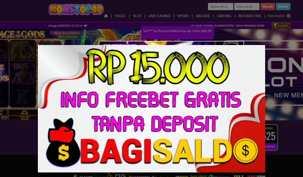Nonstop4d Bagi saldo Rp 15.000 Tanpa Deposit Nonstop4d Bagi saldo Rp 15.000 Tanpa Deposit