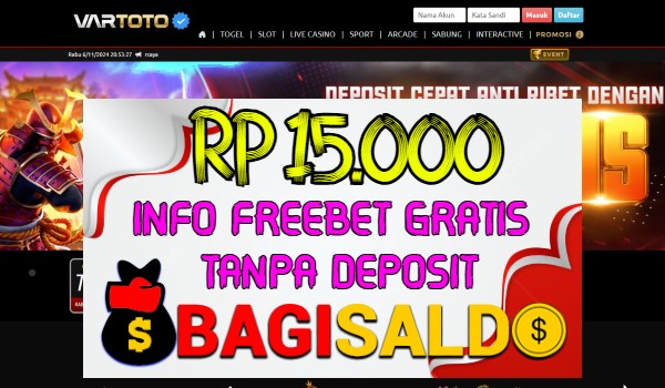 Vartoto Bagi saldo Rp 15.000 Tanpa Deposit Vartoto Bagi saldo Rp 15.000 Tanpa Deposit