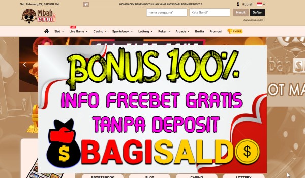 MBAHSLOT Bonus New Member 100% Di Depan MBAHSLOT Bonus New Member 100% Di Depan
