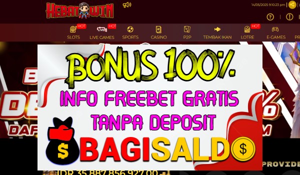 Hebatwin Bonus New Member 100% Di Depan Hebatwin Bonus New Member 100% Di Depan
