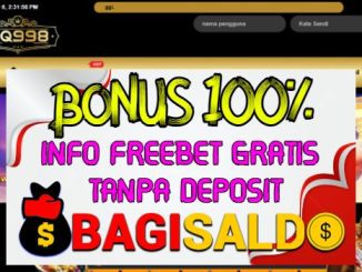 QQ998 Bonus New Member 100% Di Depan