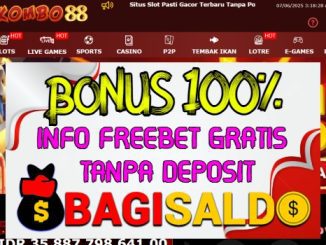 KOMBO88 Bonus New Member 100% Di Depan