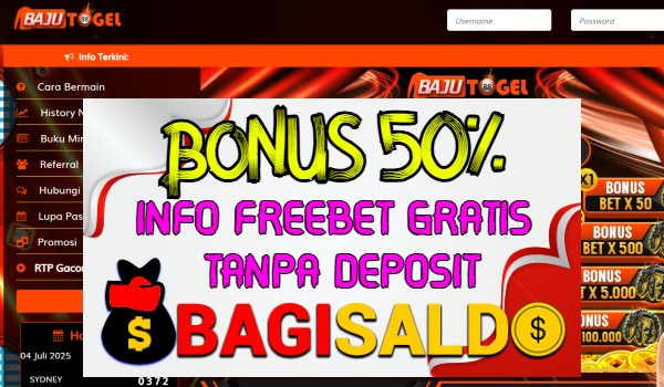 BAJUTOGEL Bonus New Member 50% Di Depan BAJUTOGEL Bonus New Member 50% Di Depan