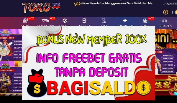 TOKO22 Welcome Bonus 100% Member Baru TOKO22 Welcome Bonus 100% Member Baru